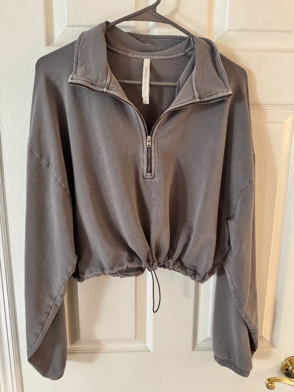 Aritzia The Group by Babaton Gray Quarter Zip Pullover Sweatshirt L